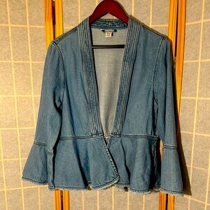 Tommy Bahama Denim Peplum Jacket - Women's Blue Jean Jacket